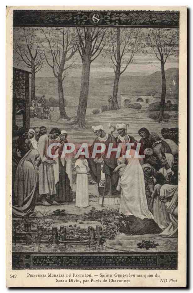 CPA Peintunes Murales Du Pantheon Sainte Genevieve par Puvis de Chavannes Paris 
