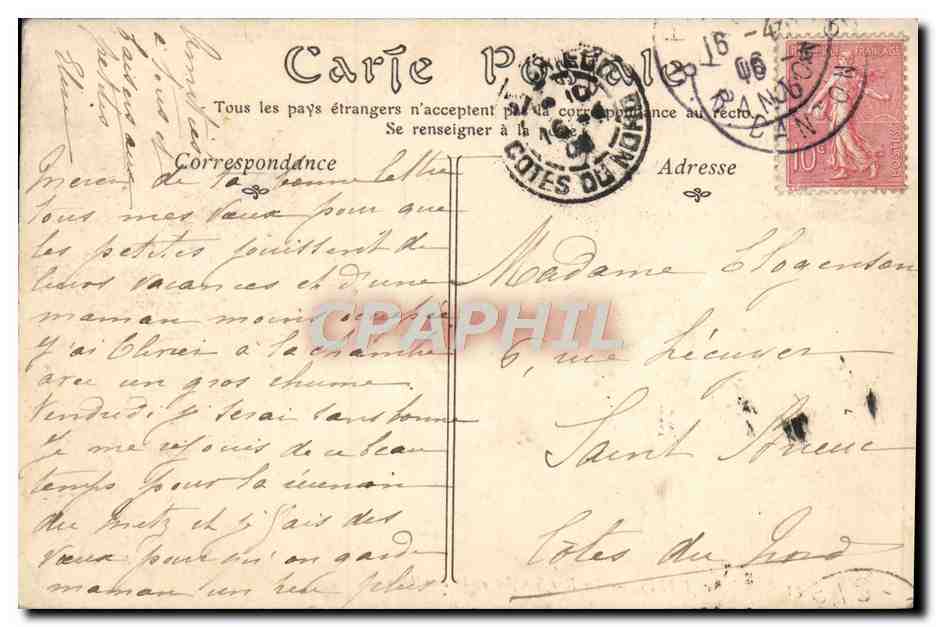 CPA Paris La Rue Souffiot et le Pantheon — Rückseite