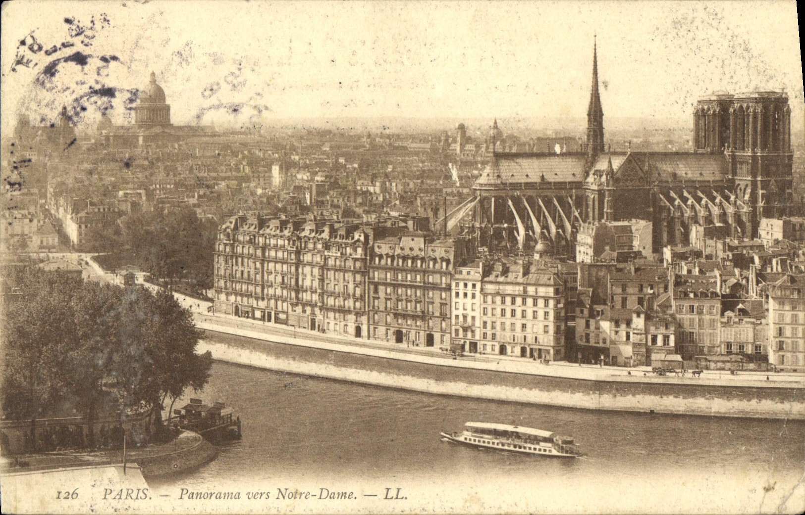 CPA Paris Panorama vers Notre Dame