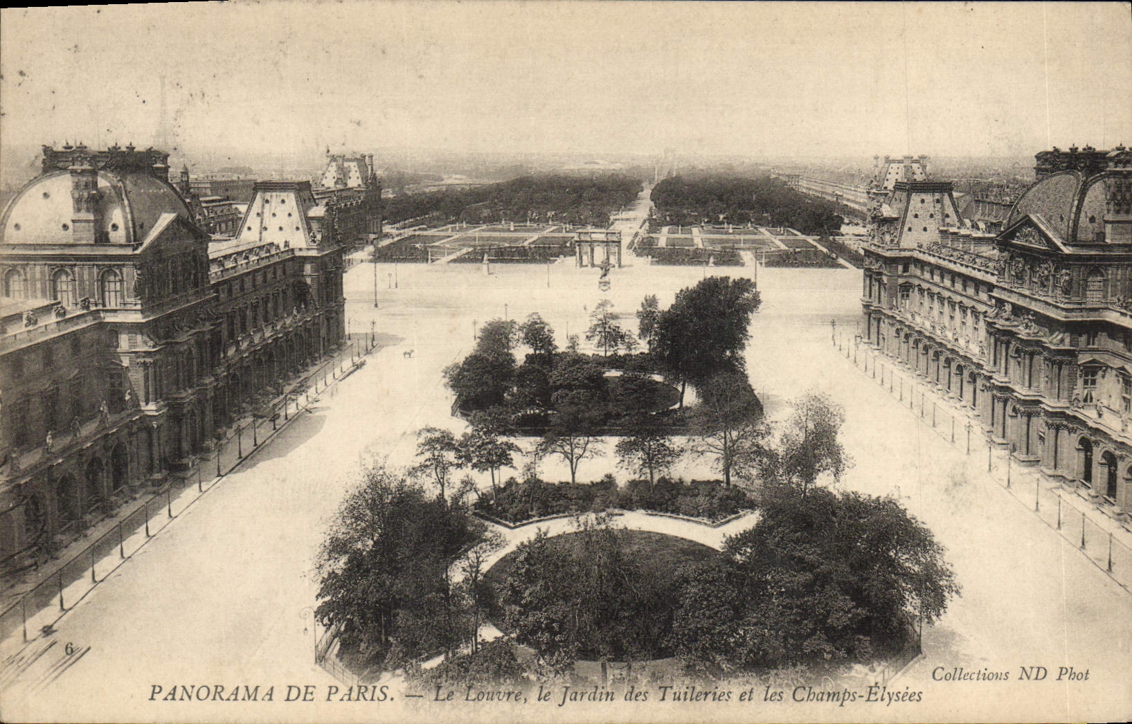 CPA Paris Panorama De Paris Le Louvre le Jardin des Tuileries et Les Champs Elysees
