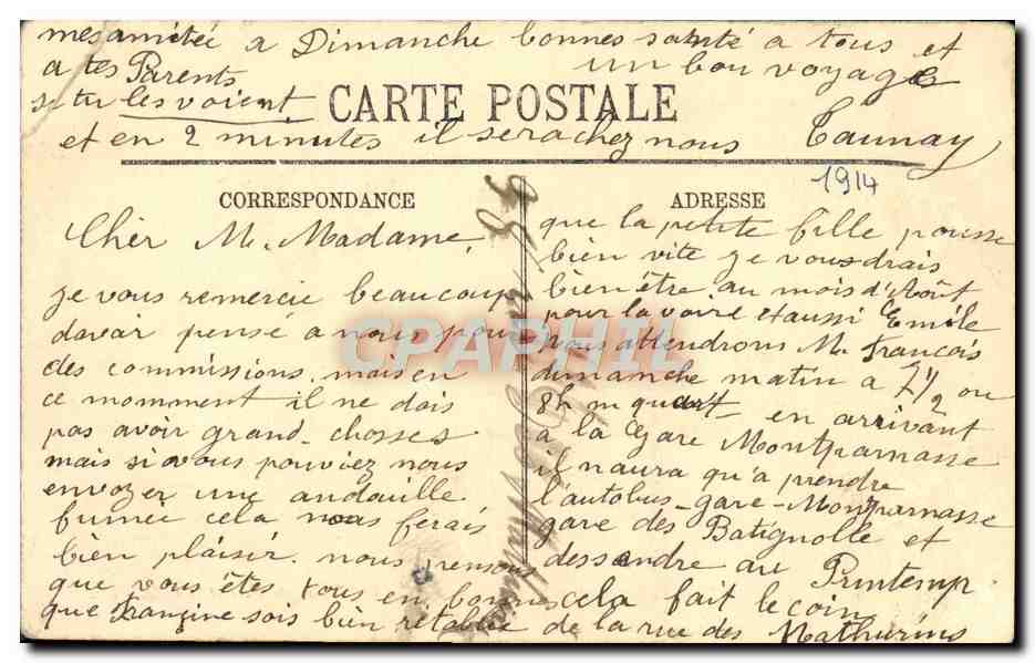 CPA Versailles Vue Generale Prise a vol d'oiseau sur le Chateau Le Parc et la Ville — Verso