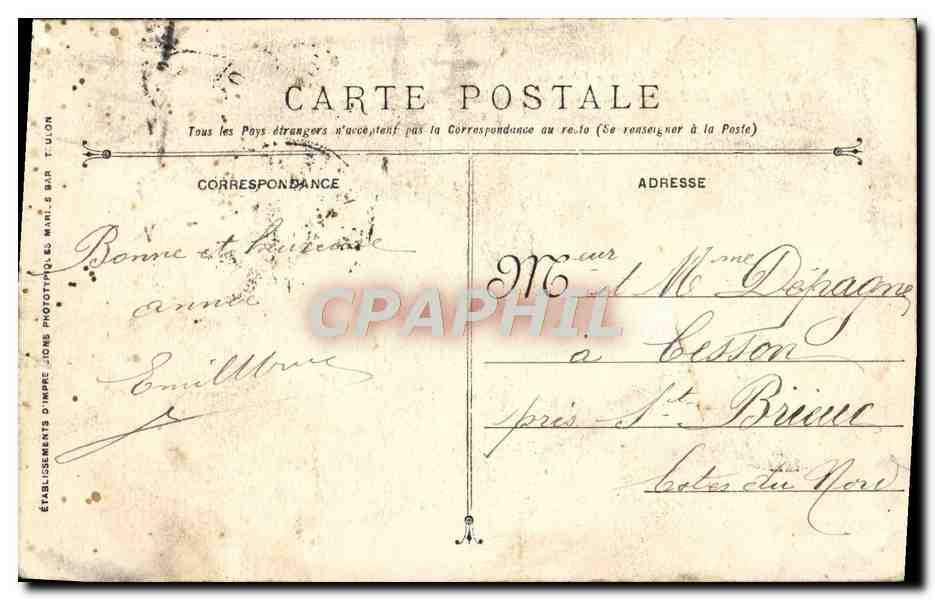 CPA Ernest Renan Croiseur cuirasse — Verso