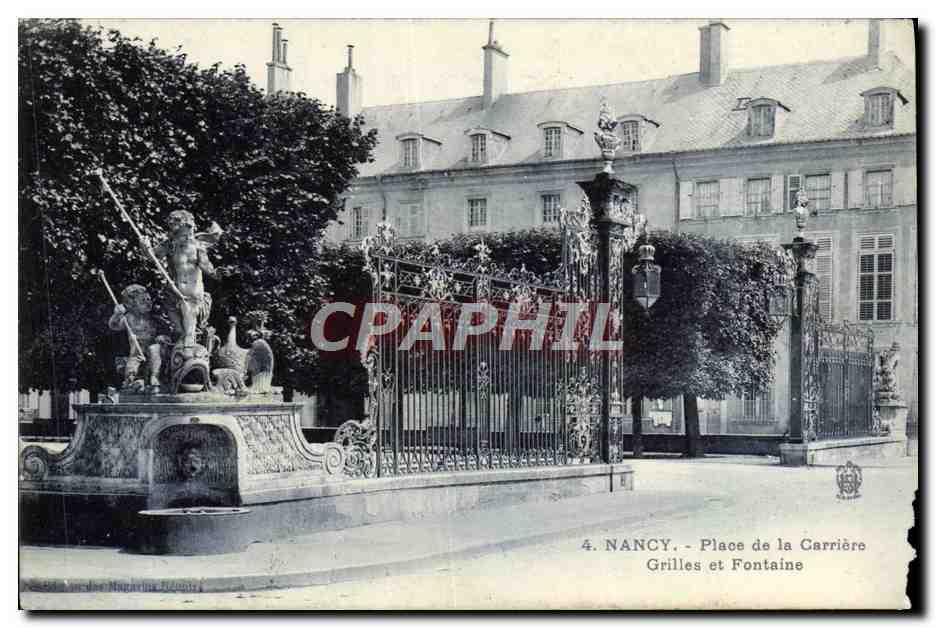 CPA Nancy Place de la Carriere Grilles et Fontaine