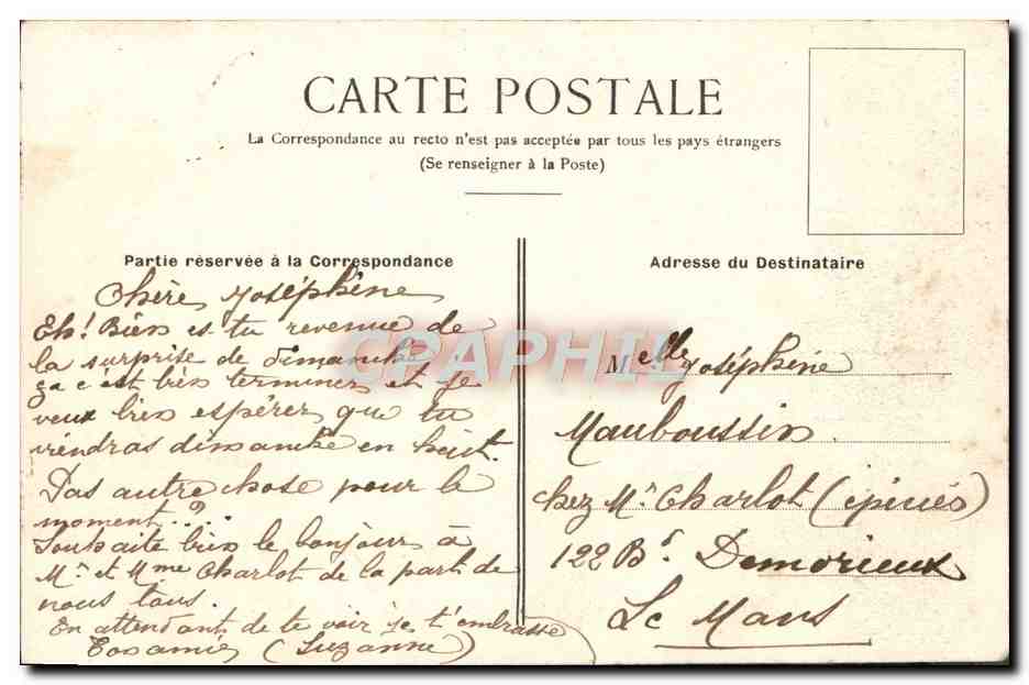 CPA Fantaisie Femme — Verso