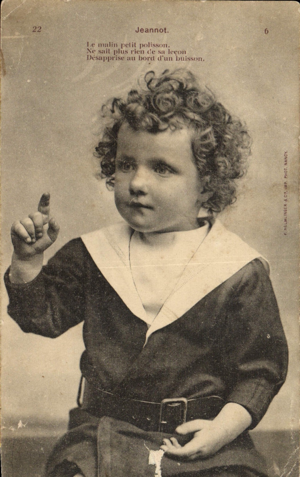 Antike Ansichtskarte Jeannot Le malm Petit Polisson Ne Sait Plis Rien de sa Lecon Enfant