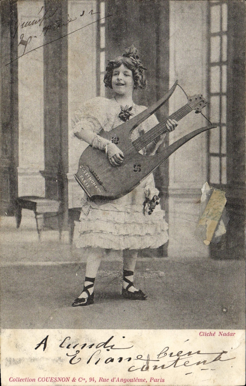 CPA Fantaisie Enfant Lyre 