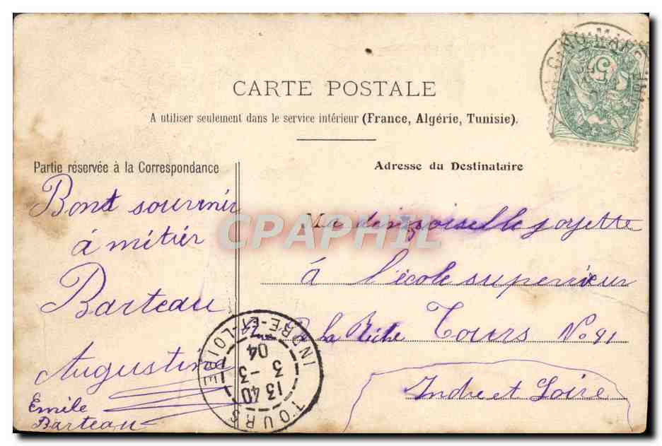CPA Enfant Terrible Oui Best ma Maniere de Repasser Ma Geographie — Rückseite