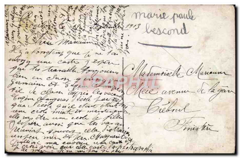 CPA Langage des Fleurs Femme — Rückseite