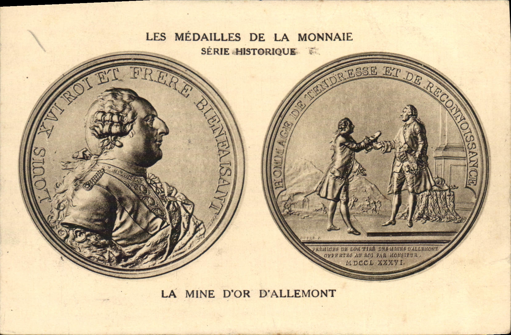 CPA Les Medailles De La Monnaie Serie Historique La Mine D'Or D'Allemont