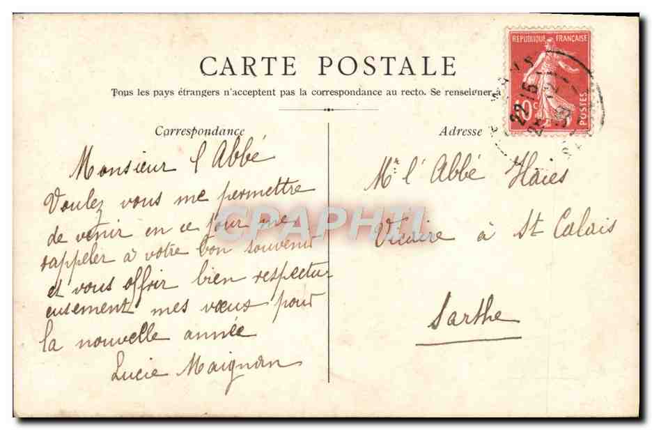 CPA Fantaisie Femme Vierge  — Verso