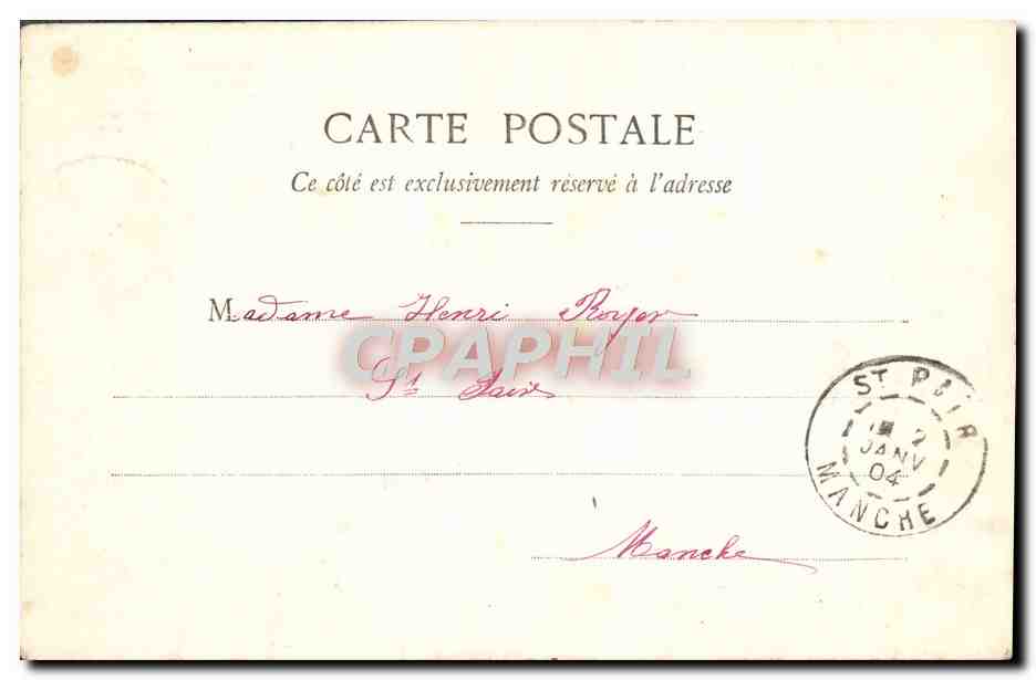 CPA Nouvelle Annee Femme 1904 Train — Rückseite