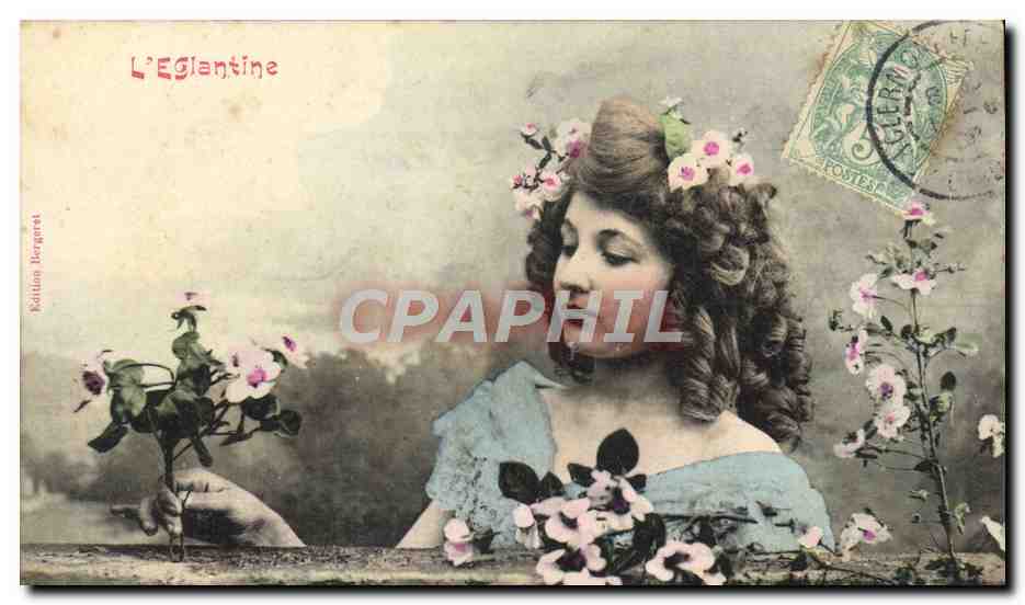 Femme avec fleurs — L'Églantine — Édition Bergaret
