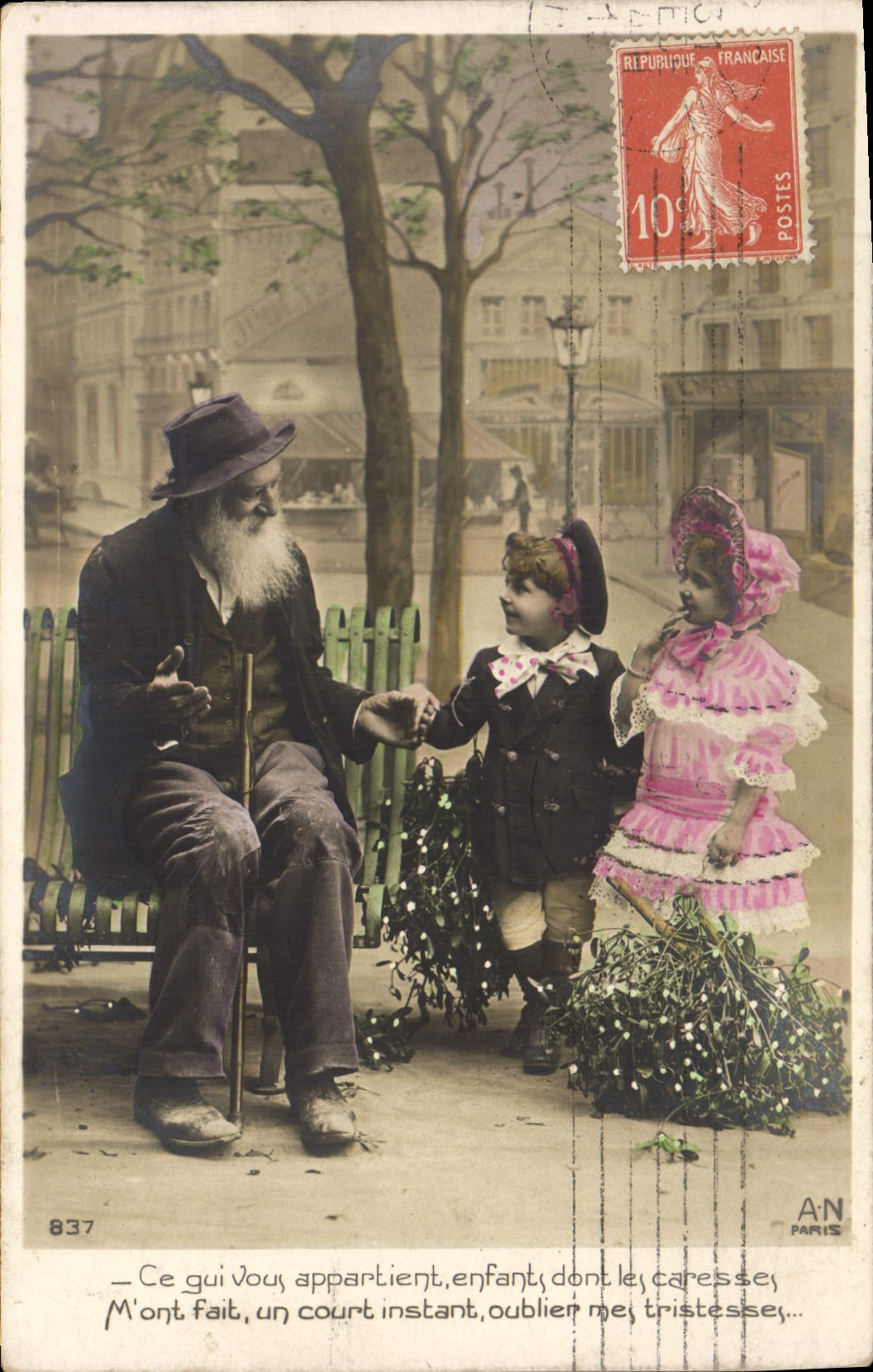 CPA Ce Gui Vous Appartient Enfants Grand pere 