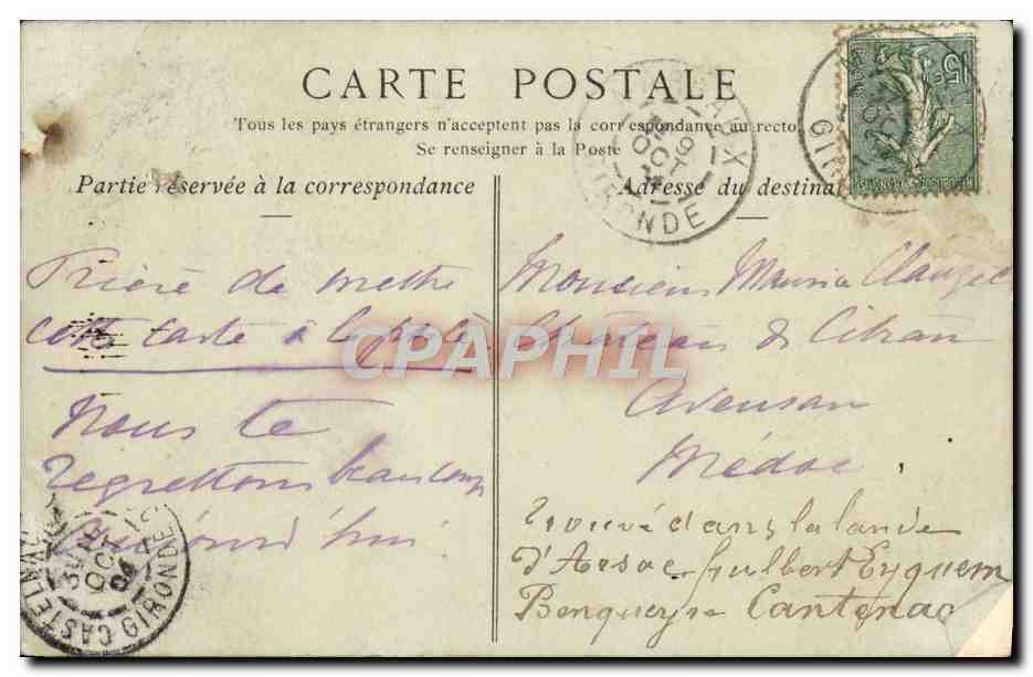 CPA Chemin de Fer a Cremaillere du Mont Revard Une tranchee Train — Rückseite