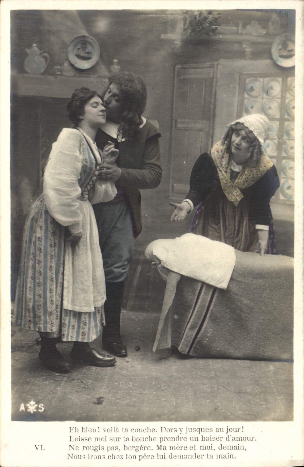 Scène de théâtre — scène de comédie — éditeur A.S. n° VI
