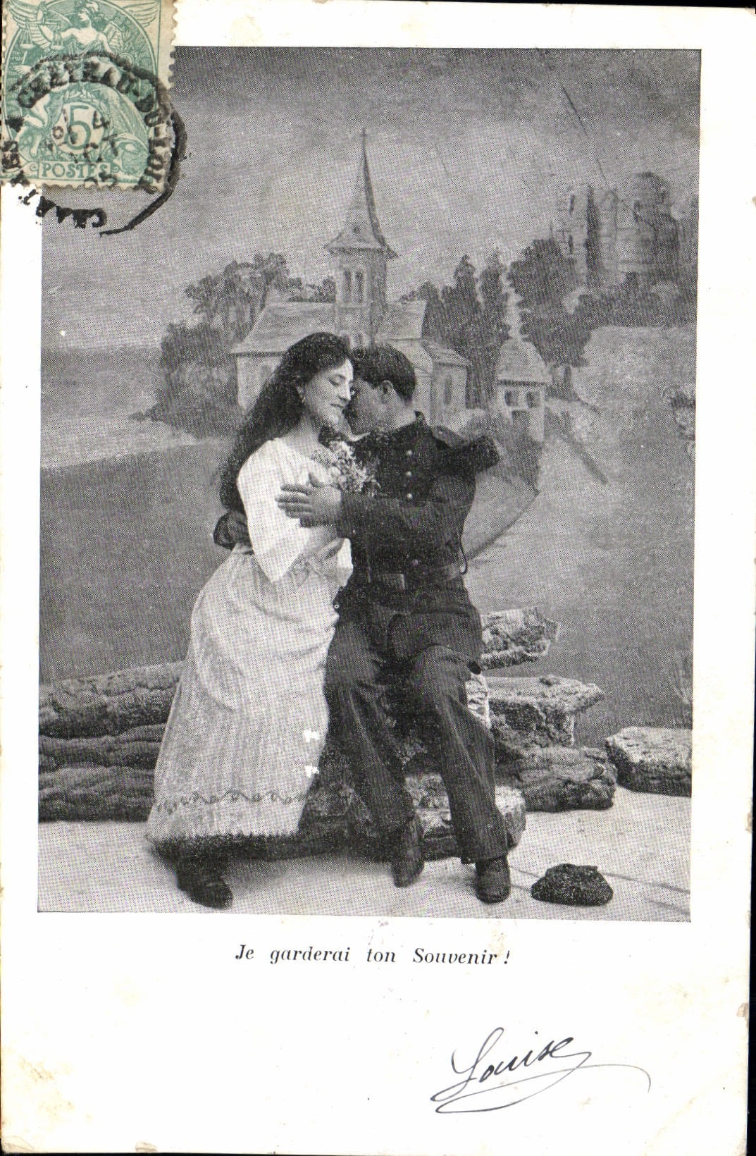 CPA Je garderai Ton Souvenir Femme Soldat Militaria 