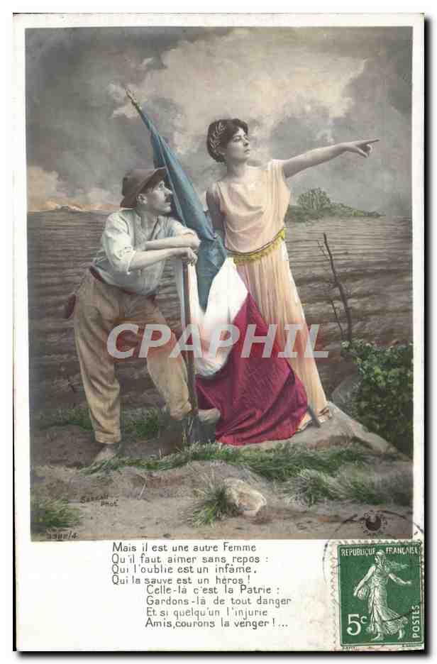 La Patrie — Femme personnifiée pointant vers l'horizon — éditeur G. Dufour, n° 14