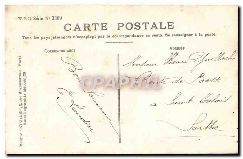 CPA Fantaisie Enfant — Verso