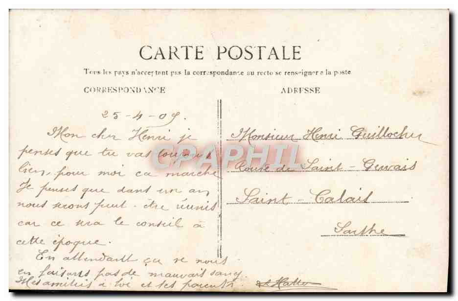 Proposition de mariage — scène romantique — J.T. (n° 520) — Verso