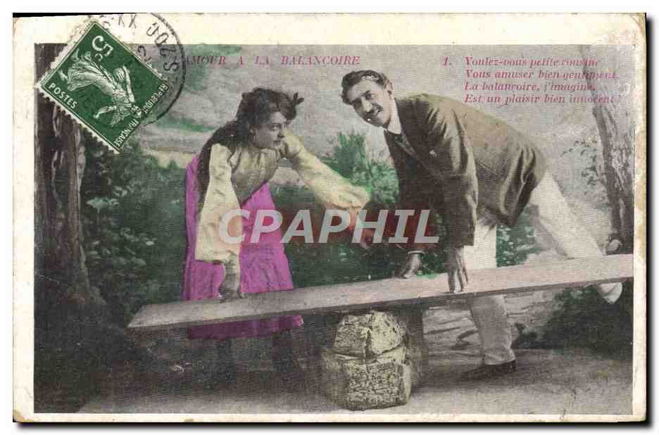 CPA Fantaisie Femme Balancoire