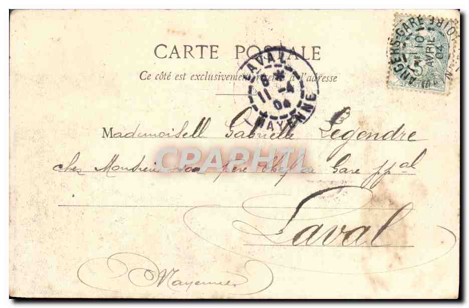 La Fée des Eaux — photographie d'une jeune femme parmi des plantes — éditeur N. N. (Nayem) n° 104 — Verso
