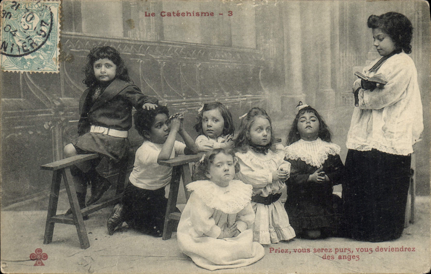 CPA Fantaisie Enfants Le catechisme 