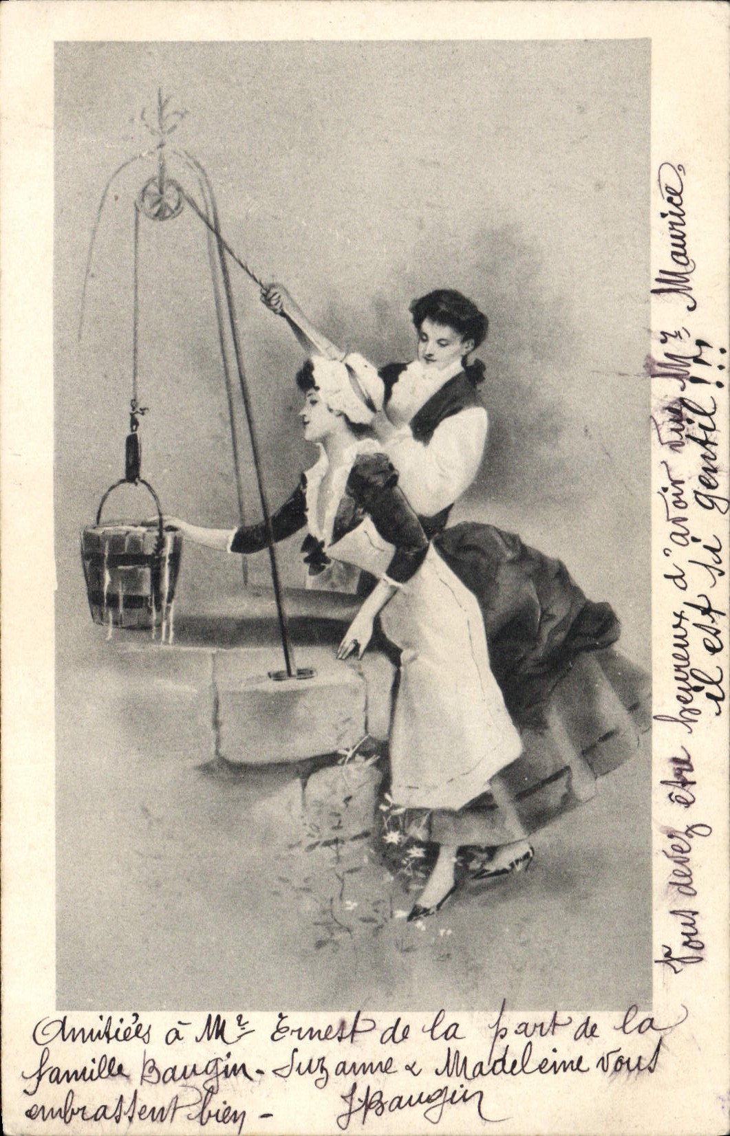 CPA Fantaisie Femmes au puits 