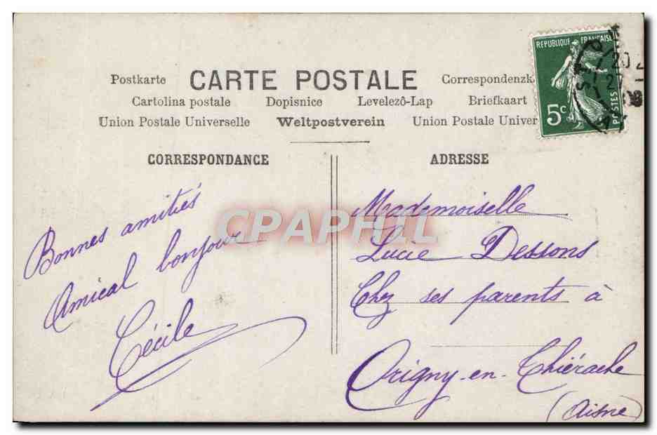 CPA Fantaisie Femme Enfant Bebe Religieuse — Verso
