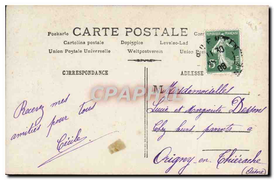 CPA Fantaisie Femme Religieuse — Verso