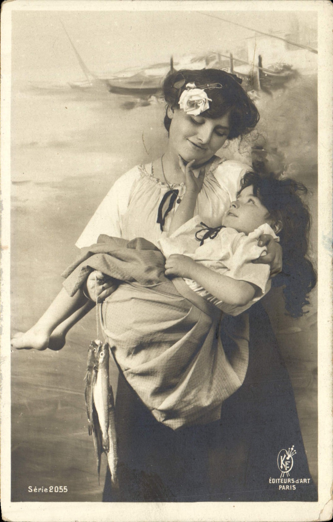 CPA Fantaisie Femme Enfant