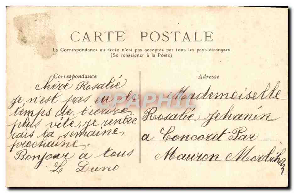 CPA Fantaisie Enfant Claudine Ecoliere — Rückseite