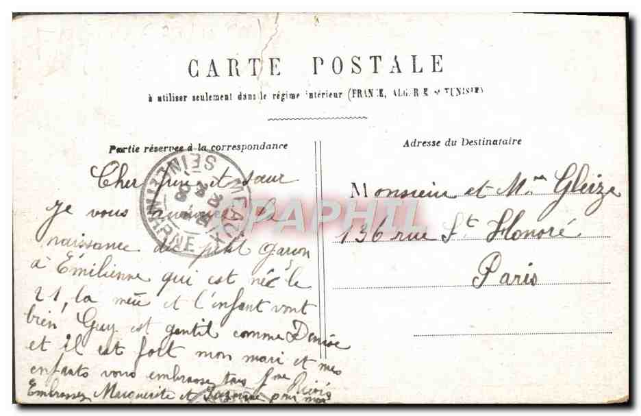 CPA Fantaisie Enfant Alcool — Rückseite