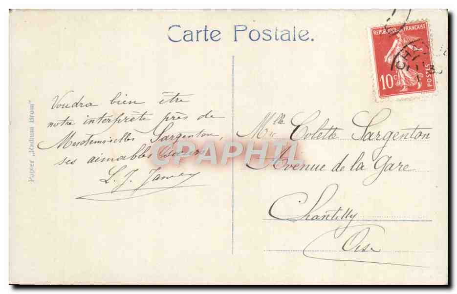 CPA Fantaisie Enfant — Verso