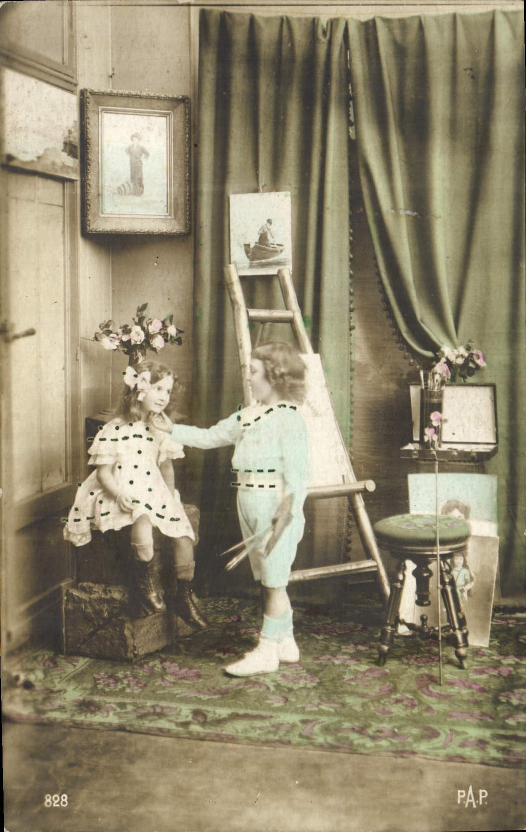 CPA Fantaisie Enfants Peintre