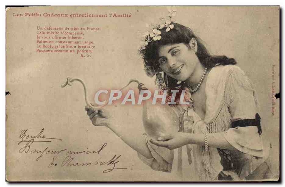 CPA Fantaisie Femme Les petits cadeaux entretiennent l'amitie