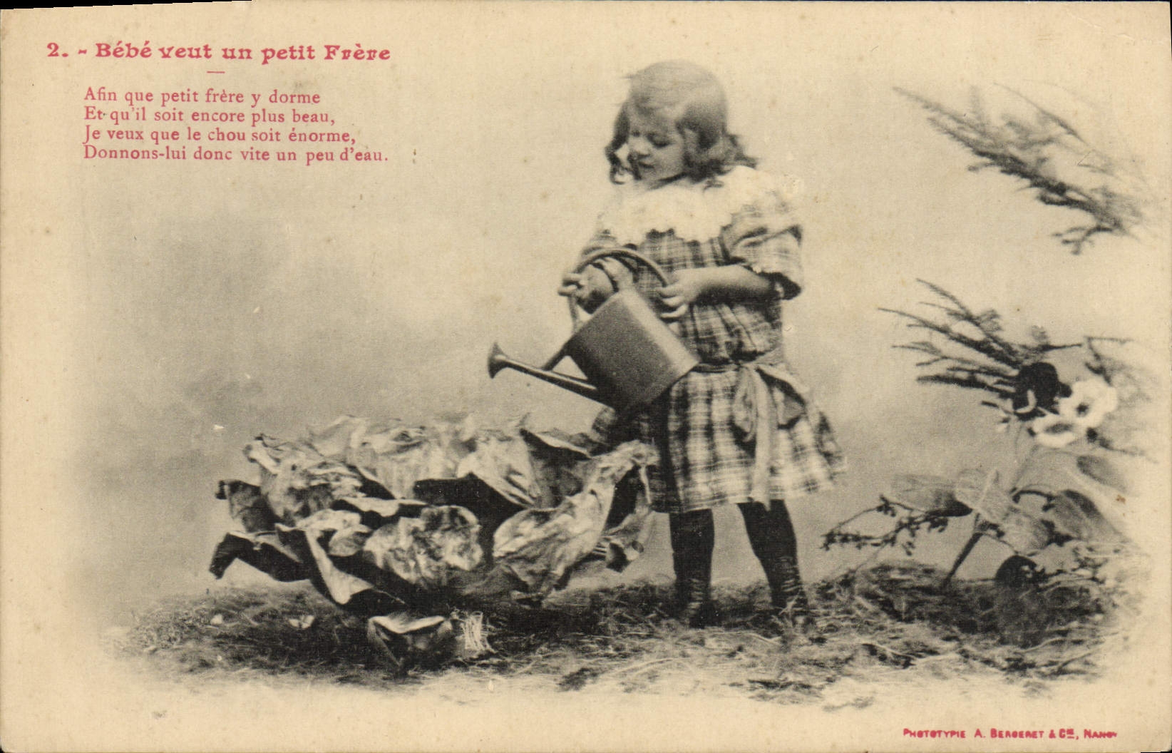 CPA Fantaisie Enfant Bebe veut un petit frere Choux 