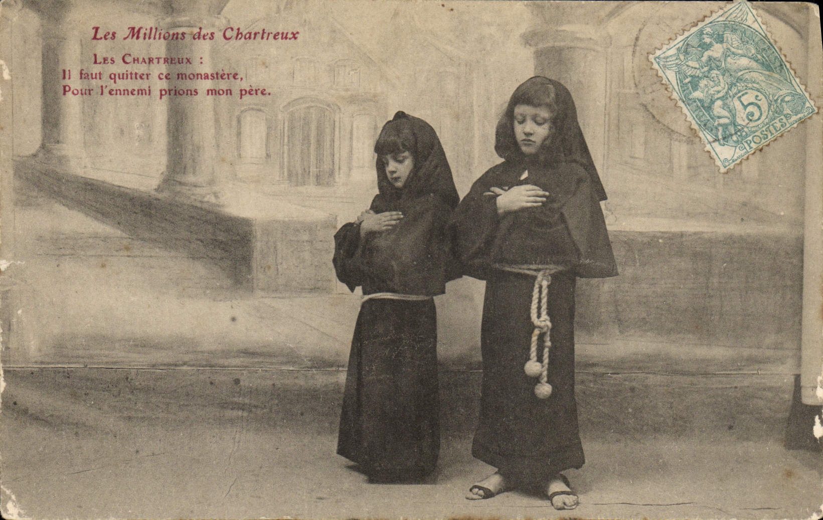 CPA Fantaisie Enfants Les millions des Chartreux Moines