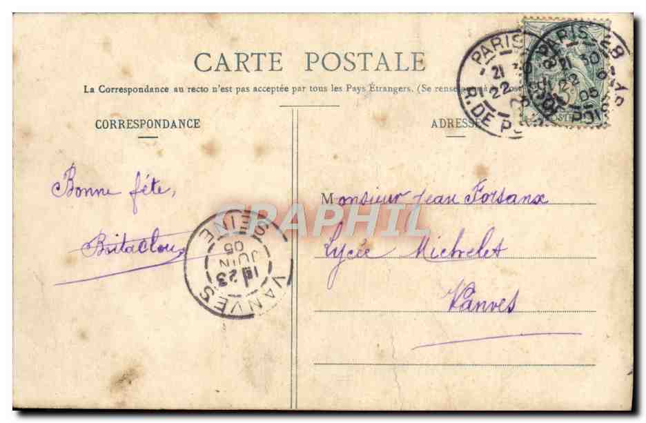 CPA Fantaisie Femme Les cornes  — Rückseite