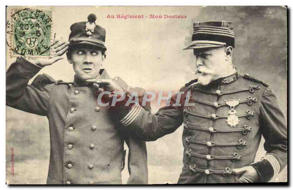 CPA Au Regimont Mon Docteur Militaria Medaille 