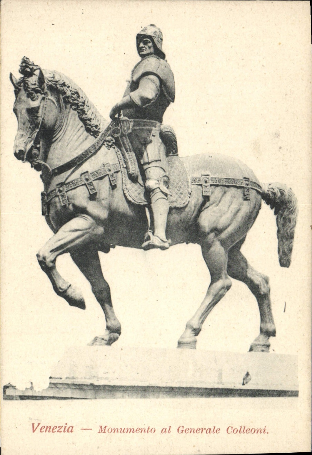 CPA Venezia Monumento al Generale Colleoni Cheval Militaria