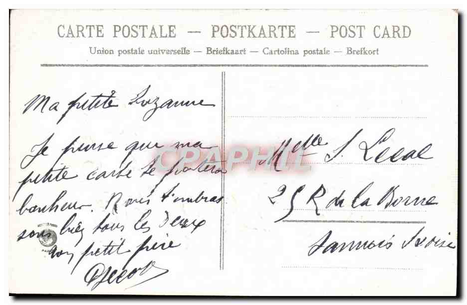 CPA Fantaisie Muguet Souvenir Oiseau — Rückseite
