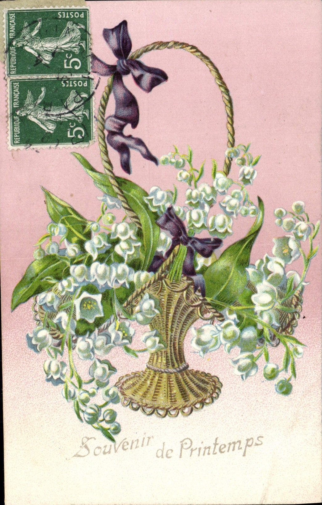 Bouquet de muguet — Souvenir de Printemps — éditeur non visible