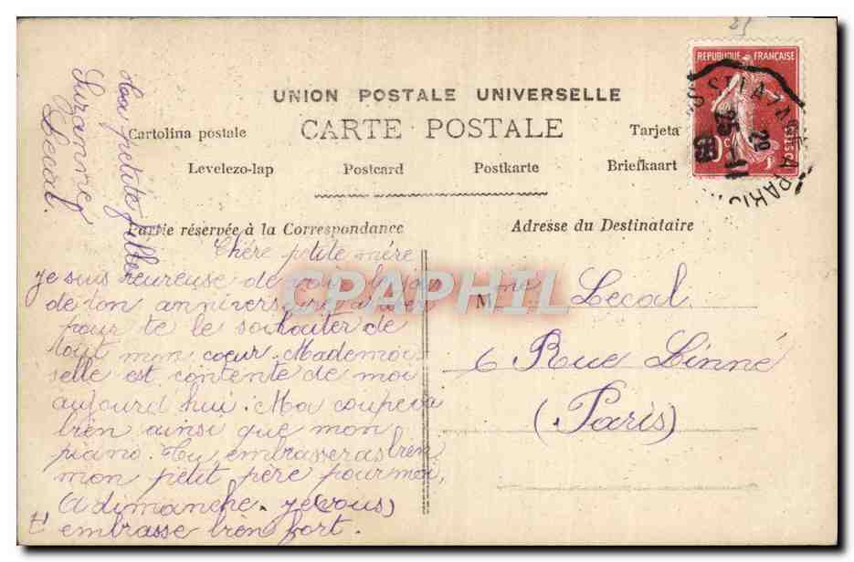 CPA Anniversaire Femme — Verso