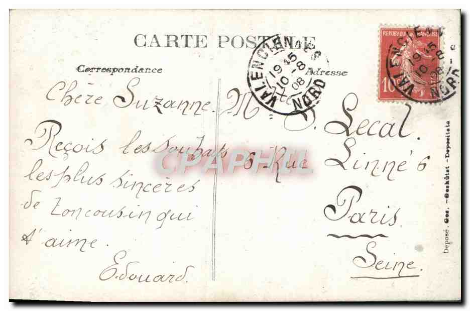 CPA Bonne Fete Homme — Back