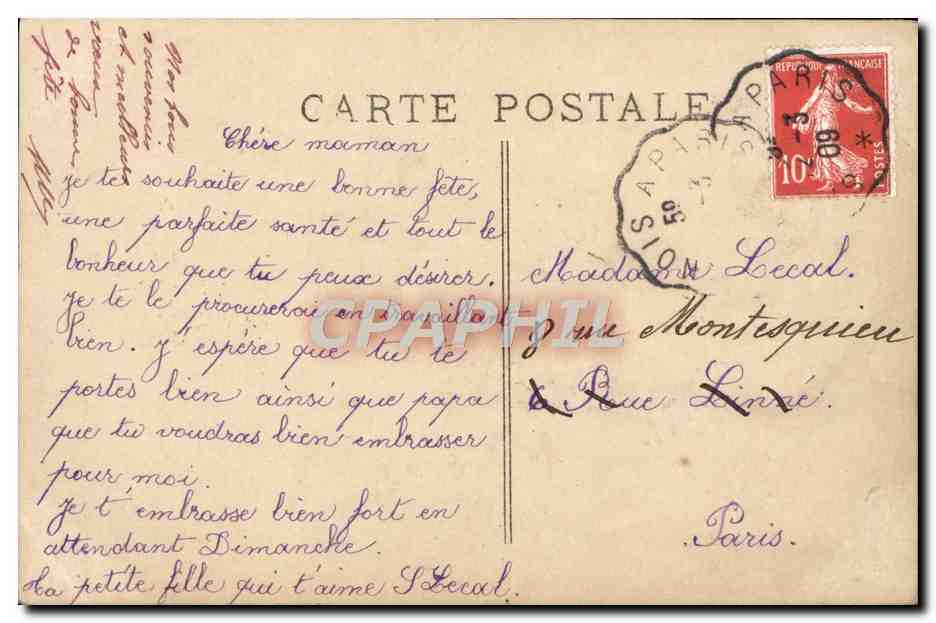 CPA Bonne Fete Enfant — Verso