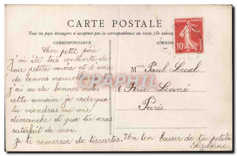 CPA Fantaisie Femme — Rückseite