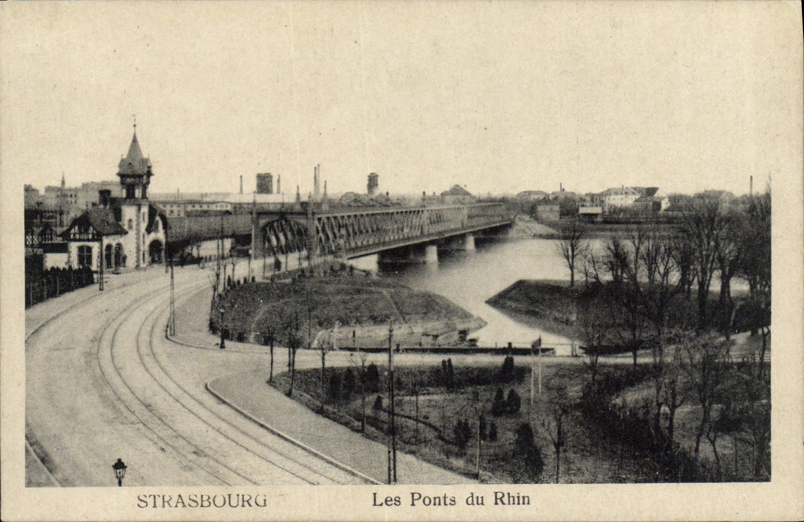 CPA Strassburg Les Ponts du Rhin