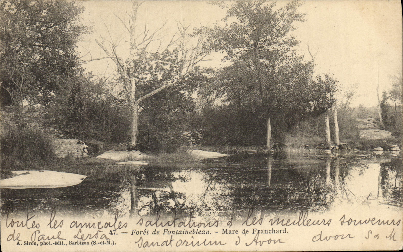 Mar de Franchard — Bosque de Fontainebleau — A. Siron, fot.-edit., Barbizon (S.-et-M.)