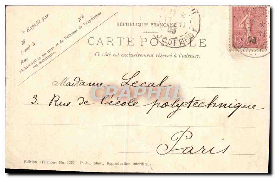 CPA Parc du Chateau de Rambouillet La Chaumiere des Coquillages — Rückseite