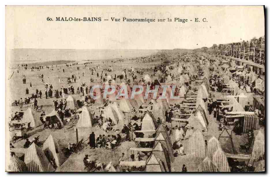 MALO-les-BAINS — Vue Panoramique sur la Plage — E. C.